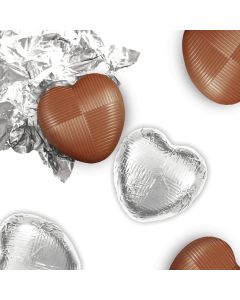 Milk Chocolate Silver Foiled Hearts